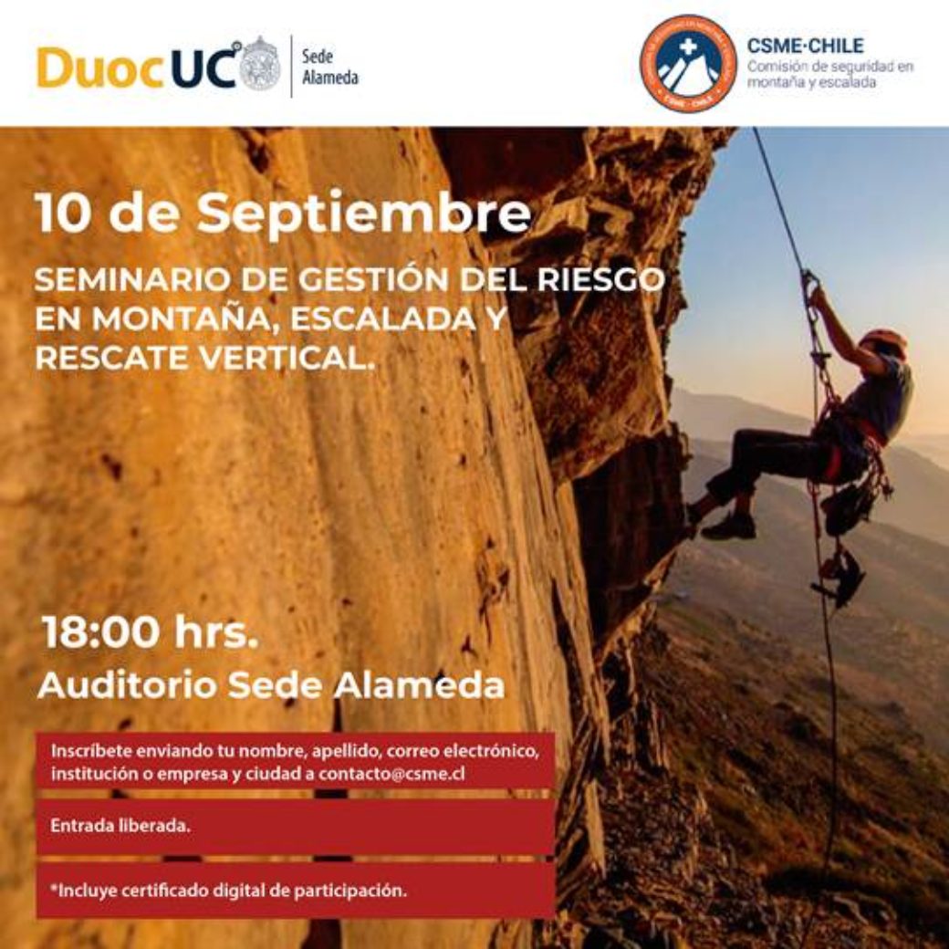 SEMINARIO  GESTIÓN DEL RIESGO EN MONTAÑA, ESCALADA Y RESCATE VERTICAL.